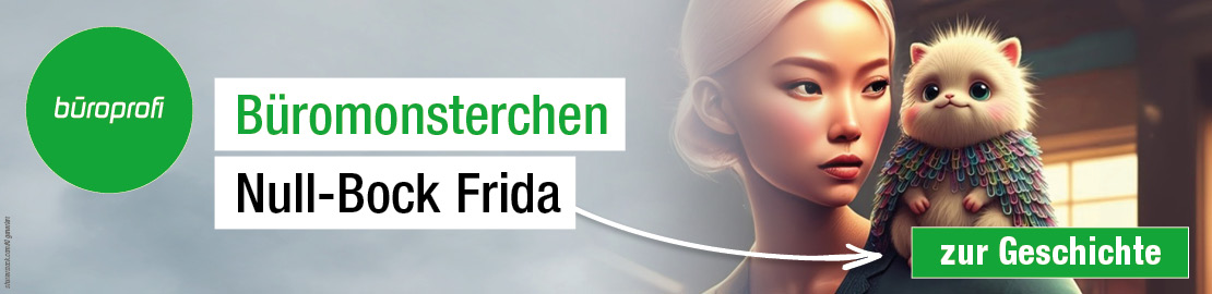 Banner Büromonsterchen Frida Lustlos
